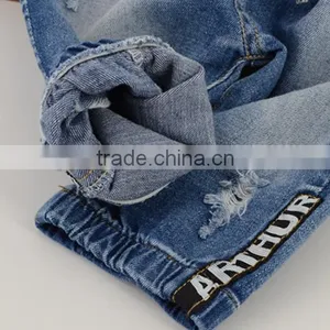 Wholesale Baby Girl Clothes 2016 New Summer Girl Ripped Jeans Lovely Little Girl Cropped Trousers thumbnail-5