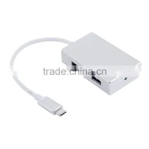 Universal Travel Aluminum USB 3.1 Type-c Male Adapter With 4 Port Hub thumbnail-1