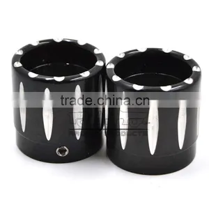 BJ-FS-HA001 High Quality Black Deep Edge CNC Billet Alloy Motorcycle Front Axle Cap Universal for Harley Davidson and Choppers thumbnail-5
