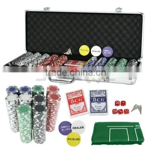 500 PCS Casino Poker Chips Set 11.5 Gram With Game Play Mat and Aluminium Case thumbnail-2