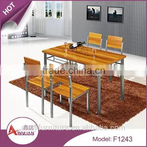 F1243 Wrought Iron Compact Antique Dinner Table Modern Dining Room Furniture Dining Table Set thumbnail-1
