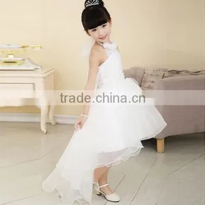 Fashion Children Girls Mesh Halter High Waist Asymmetrical Hem Ball Gown Tutu Party Dress/Flower Girl Dress thumbnail-3