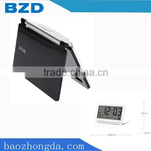 Promotional Multi-functional Flip Travel Clock / Mini LCD Folding Clock With World Time/ Electronic Items Manufacturer OEM/ODM thumbnail-1