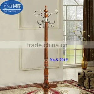 Hot Sale Wooden Clothes Hanger Zinc Alloy Hooks S-701# thumbnail-1