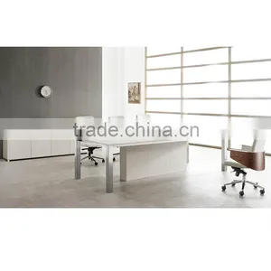 Conference Modern Design White Color Desk Metal Wood Meeting Table thumbnail-1