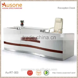 New Design Office Reception Glossy White High Gloss Desk thumbnail-1