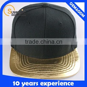 Custom Blank Snapback Cap With Leather Brim Flip Brim Snapback Cap thumbnail-1