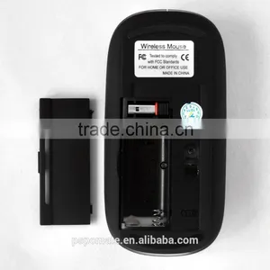 2015 Hot Black Rubber Surface 2.4G Usb Optical Flat Travel Wireless Mouse for XP,windows and ISO Systems thumbnail-5