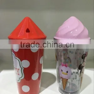 BPA Free Cartoon Bottle Plastic Printing Bottle for Kid Plastic Ice Cream Bottle With Insert Card thumbnail-1