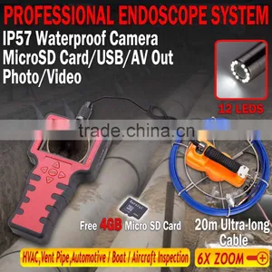 Pro 20m 12 LED Endoscope Borescope Sewer DVR 3.5" Pipe Inspection Camera System thumbnail-2