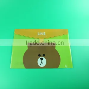 Cute Cartoon Bear Plastic File Folder With Magic Tape, Magic Button a3 a4 Plastic Envelope, Plastic pp File Bag for Office thumbnail-1