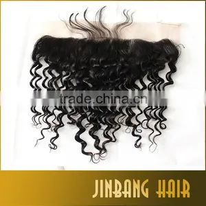 Hot Selling 7A Silk Base Frontal Brazilian Deep Wave Ear To Ear Full Frontal Lace Closure With Baby Hair thumbnail-2