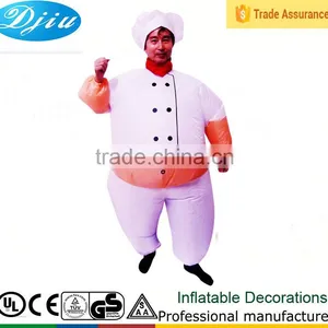 DJ-CO-134 Fatty Adult Airblown Inflatable Led Light Christmas Gift Cook Chef Outdoor Jumpsuit thumbnail-1