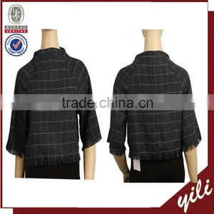 Wholesale Manufacturer 2016 S/A High Collar Long Sleeve New Design Ladies Tops Images WT151032961 thumbnail-1