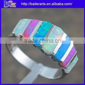 NEW Halo Set Zirconia White Fire Opal Gemstone Ring 925 Silver Silver Opal Ring With Opal Stone thumbnail-4