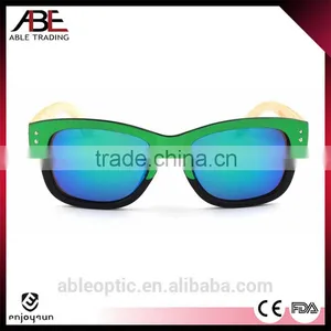 Cool 2016 Vogue UV400 Mirror Lens Custom Italy Design Bamboo Wooden High Quality Polarized Sunglasses CE Supplier's Choice thumbnail-1