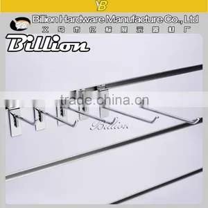 High Quality Metal Chrome Slatwall Steel Wire Hook for Display Board Supermarket Hanging Hook thumbnail-1