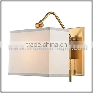 UL CUL Listed Fabric Shade Hotel Bed Wall Light Bass With Pull Chain Switch For Bedroom W40369 thumbnail-1