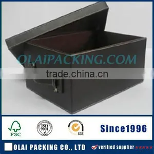 Large Capacity Square Leather Box for Hamper Wholesale thumbnail-1