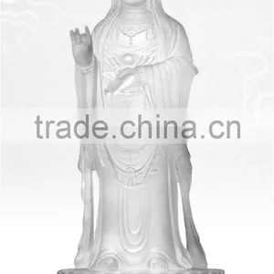 Lotus Guanyin Bodhisattva White Colored Glaze Buddhism Buddha thumbnail-4