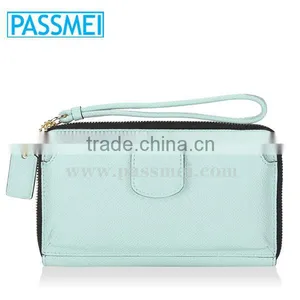 2016 Fahsion Custom Embossed Handmade Luxury Women Zipped Cheap Genuine Leather Wallet Lady thumbnail-1