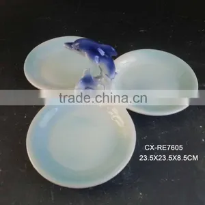 Classical Dolphin Hand Painted Dinnerware Plates thumbnail-4