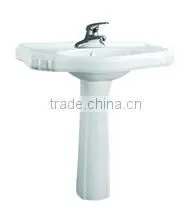 Elegant!!Ceramic Cylindrical Pedestal Basin/Porcelain Pedestal Wash Sink/Basin With Pedestal Model 105 thumbnail-1