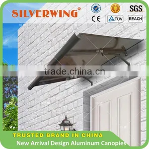 New Arrival Design Flat Aluminum Metal Wrought Iron With Twin-wall PC Sheet Canopies Manufacturer thumbnail-1