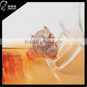 White Gold Diamond Ring Owl Shape thumbnail-3