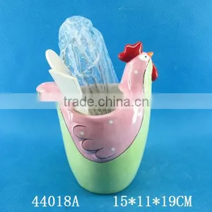 Wholesale Cock Design Ceramic Utensil Holder for Easter thumbnail-4