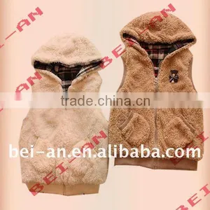 Ladies Fake Fur Hooded Vest/reversible thumbnail-1