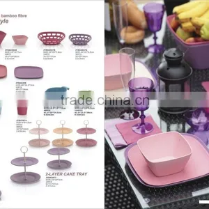 Biodegradable Bamboo Tableware Two Ties Cake Tray thumbnail-1