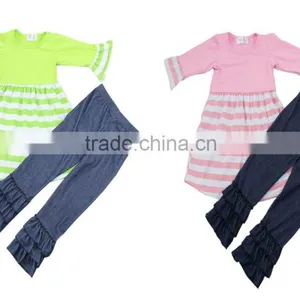 High Quality 2016 Wholesale Young Girl Fall Outfits Cotton Clothing Set Baby Girl Boutique Clothing Sets thumbnail-1