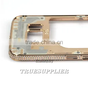 New Design for Samsung Rose Gold Middle Plate With Diamond for Samsung s6 Grand Housing thumbnail-2