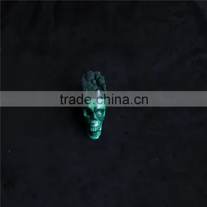 Wholesale Natural Malachite Crystal Stone Skull Handmade Carving thumbnail-1