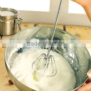 14"Stainless Steel Rotation Whisk Tool With Rubber Handle thumbnail-5
