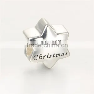 2016 European DIY Merry Christmas Logo 925 Silver Zircon Charm Bracelet thumbnail-2