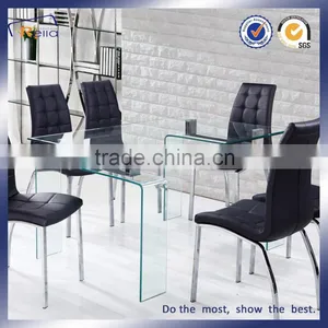 Home Furniture Dining Room Transparent Glass Dining Table thumbnail-1