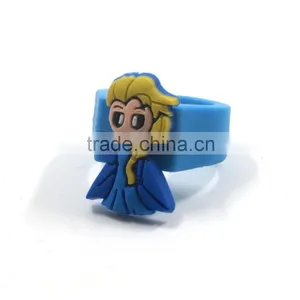 Wholesale Directly Girl's Custom Silicone PVC Finger Ring for Gift thumbnail-2