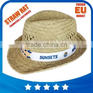 Wholesale Chinese Cheap Promotion Plain Custom Mens Narrow Brim Summer Natural Straw Cool Sun Hat thumbnail-1