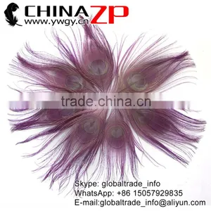 Leading Supplier CHINAZP Wholesale High Quality Dyed Purple Trimmed Short Peacock Feathers for Earrings thumbnail-1