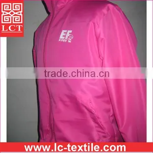 China OEM Factory Wholesale Custom Print Promotion Slim Fit Ladies Pink 201D Nylon Work Jacket With Elastic Waistband(LCTU0062) thumbnail-3