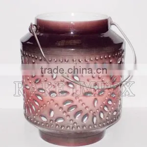 Ceramic Finish Metal Lantern thumbnail-1