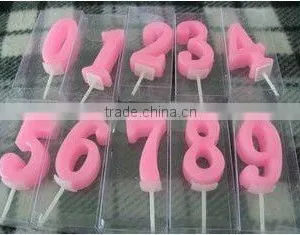 Wholesale Pink Digital Age Birthday Candles1 2 3 4 5 6 7 8 9 0 Cake Topper Candles Solid Color Partyware Party Supplies thumbnail-1