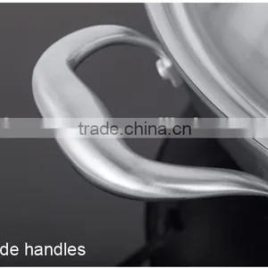 High Quality 30cm Tri-ply Stainless Steel Wok With Lid/Induction Bottom/cast Stainless Steel Handle thumbnail-2