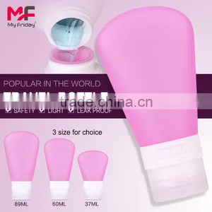 Carry on Travel Mini Accessory Silicone Shampoo Bottle Set thumbnail-1