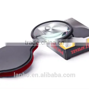 Outdoor Hiking PU Leather Case Portable 5X Times Magnifying Glass Magnifier thumbnail-1