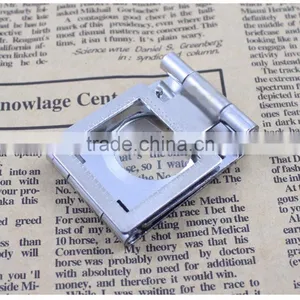 Stainless Steel Folding Magnifier 10X 20MM Portable Mini Magnifying Glass Lupa Loupe for Watch Repair thumbnail-1
