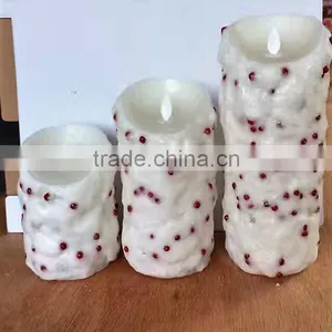 Led Flameless Candles Christmas Decorative Moving Wick Candles 3pcs Moving Wick Christmas Candles thumbnail-1