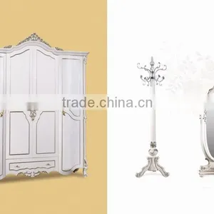Luxury Antique Solid Wood 4 Door Wardrobe Bedroom Furniture thumbnail-1